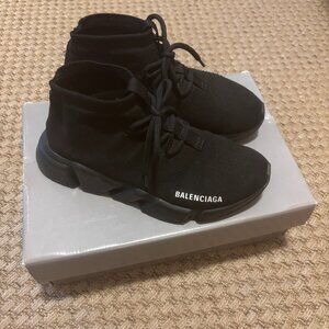 SOLD - Balenciaga black speed runners with laces